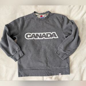 HBC Official Canada Olympic Team Gear Canada Embroidered Grey Crewneck Sweater